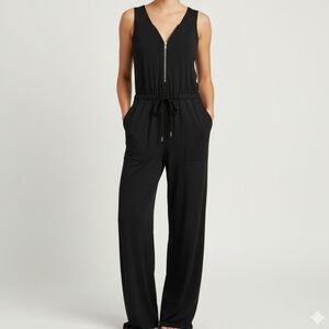 Ambiance Elegant Black Sleeveless Jumpsuit